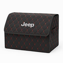 Органайзер у багажник автомобіля, чорний з червною ниткою та лого Джип