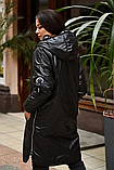 Жіноча демісезонна подовжена куртка №763-чорний, фото 4