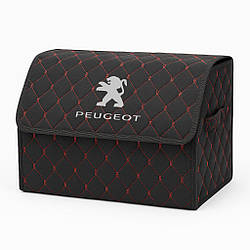 Органайзер у багажник автомобіля, чорний з червоною ниткою та лого Пежо