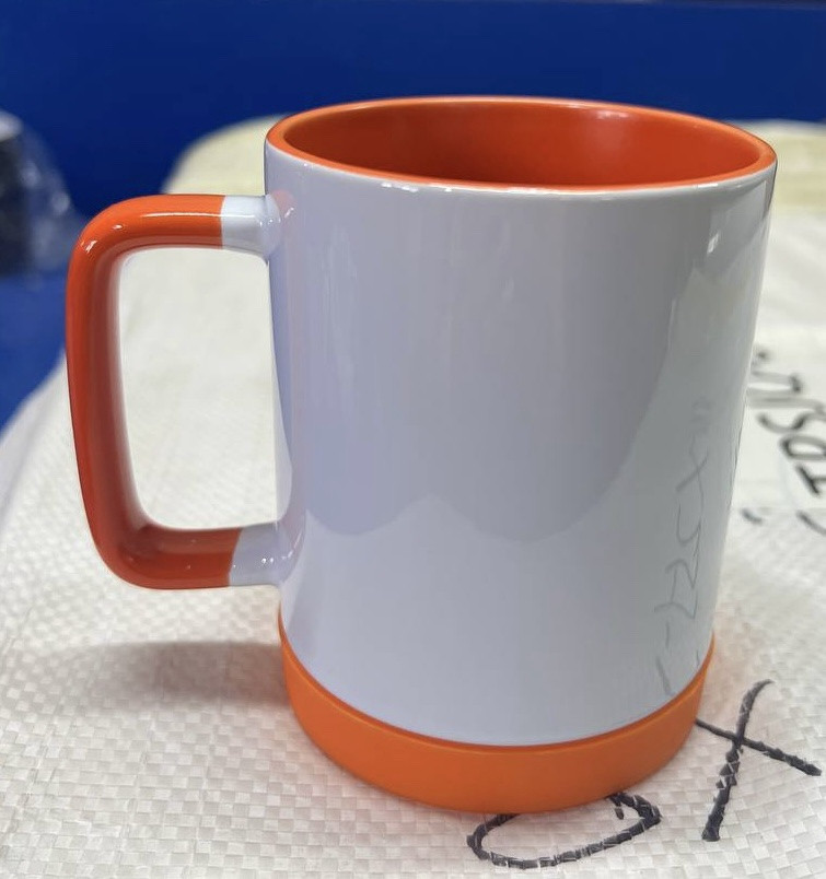 Кружка для сублімації з силіконовим обідком кольорова всередині 330 мл Помаранчева
