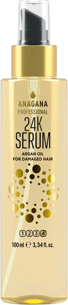 Флюїд "24К з олією арганії для сухого та пористого волосся Anagana" (100мл.)