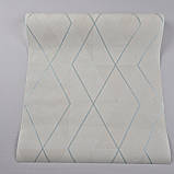 Шпалери вінілові на флізеліні 0.53 × 10.05 м Marburg 81983, молочні з блакитним — для спальні, вітальні, дитячої, фото 4