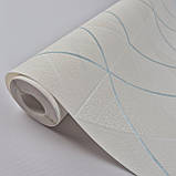 Шпалери вінілові на флізеліні 0.53 × 10.05 м Marburg 81983, молочні з блакитним — для спальні, вітальні, дитячої, фото 2