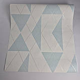 Шпалери вінілові на флізеліні 0.53 × 10.05 м Marburg 81982, молочні з блакитним — для спальні, вітальні, дитячої, фото 2