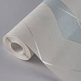 Шпалери вінілові на флізеліні 0.53 × 10.05 м Marburg 81982, молочні з блакитним — для спальні, вітальні, дитячої, фото 3