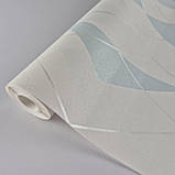 Шпалери вінілові на флізеліні 0.53 × 10.05 м Marburg 81982, молочні з блакитним — для спальні, вітальні, дитячої, фото 5