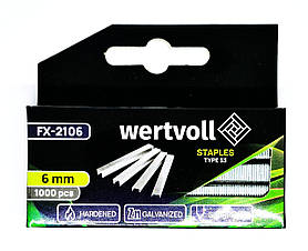 Скоба для степлера 6мм WERTVOLL (1000шт.)