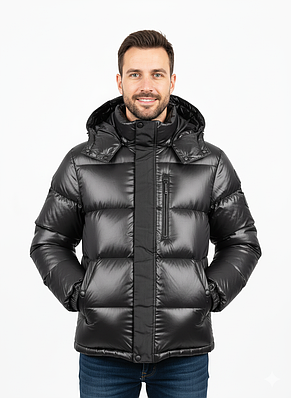 Куртка чоловіча стьобана чорна (Q23116)
