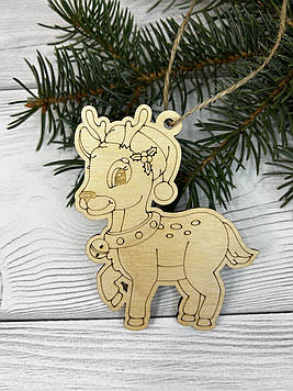 Дерев'яна ялинкова іграшка Олень 9*7,5см