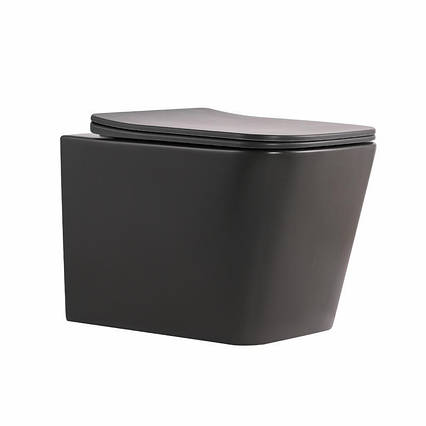 Унітаз підвісний Tern Ultra Quiet 490×365×325 мм, Anthracite, із сидінням Slim Duroplast/Soft-close/Quick Release, фото 1