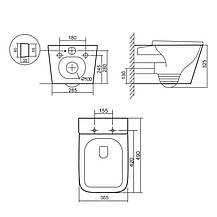 Унітаз підвісний Tern Ultra Quiet 490×365×325 мм, Anthracite, із сидінням Slim Duroplast/Soft-close/Quick Release, фото 2