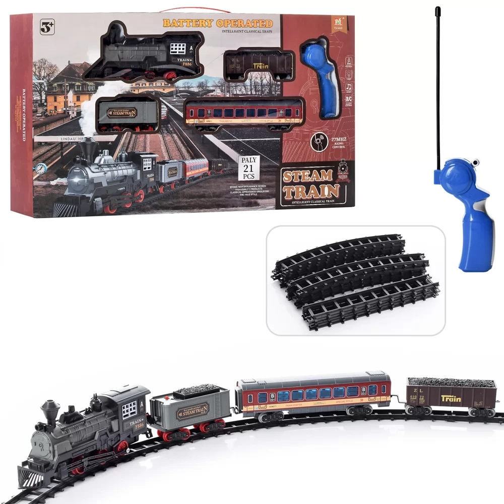 Залізниця дитяча 2216-3 з локомотивом 20.5 см, 3 вагонами та світловими ефектами