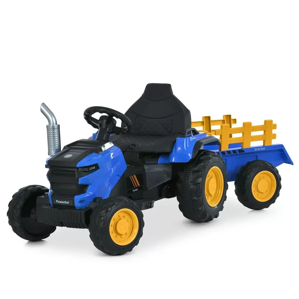 Дитячий електромобіль-трактор John Deere M 6261EBLR-4 з пультом керування, аудіосистемою та EVA колесами