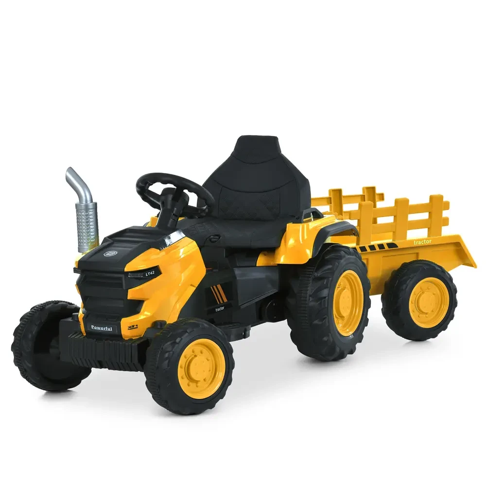 Дитячий електромобіль-трактор John Deere M 6261EBLR-6 з пультом керування, аудіосистемою та EVA колесами