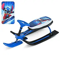 Снігокат дитячий Metr+ MS 1778-8 з м'яким сидінням з екошкіри та низькою рамою