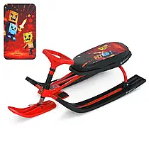 Снігокат дитячий Metr+ MS 1778-9 з м'яким сидінням з екошкіри та низькою рамою