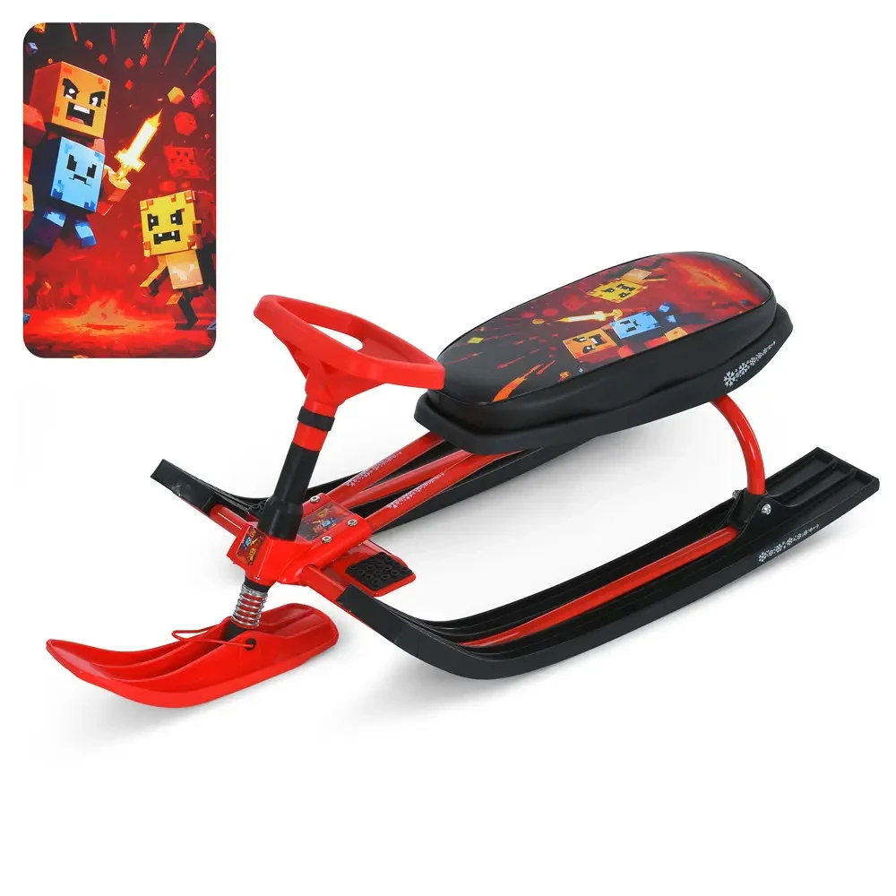 Снігокат дитячий Metr+ MS 1778-9 з м'яким сидінням з екошкіри та низькою рамою