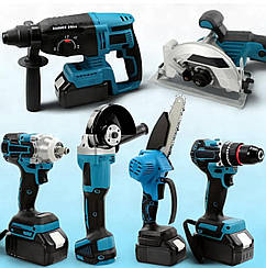 Акумуляторний набір інструментів 6 в 1 36V (шурупокрут, гілкоріз, болгарка, перфоратор, гайковерт, циркулярна пила)