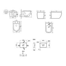 Комплект Qtap Robin Anthracite 3 в 1: унітаз підвісний Ultra Quiet + біде підвісне + раковина накладна QTROBAN49157, фото 2