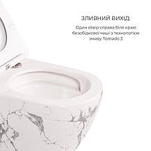 Комплект Qtap Robin Marble 3 в 1: унітаз підвісний Ultra Quiet + біде підвісне + раковина накладна QTROBMR49160, фото 4