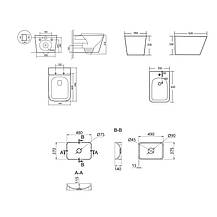 Комплект Qtap Tern Marble 3 в 1: унітаз підвісний Ultra Quiet + біде підвісне + раковина накладна QTTERMR49164, фото 2