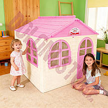 Дитячий пластиковий будиночок (Бежево-рожевий) Долоні — 02550/4, фото 2