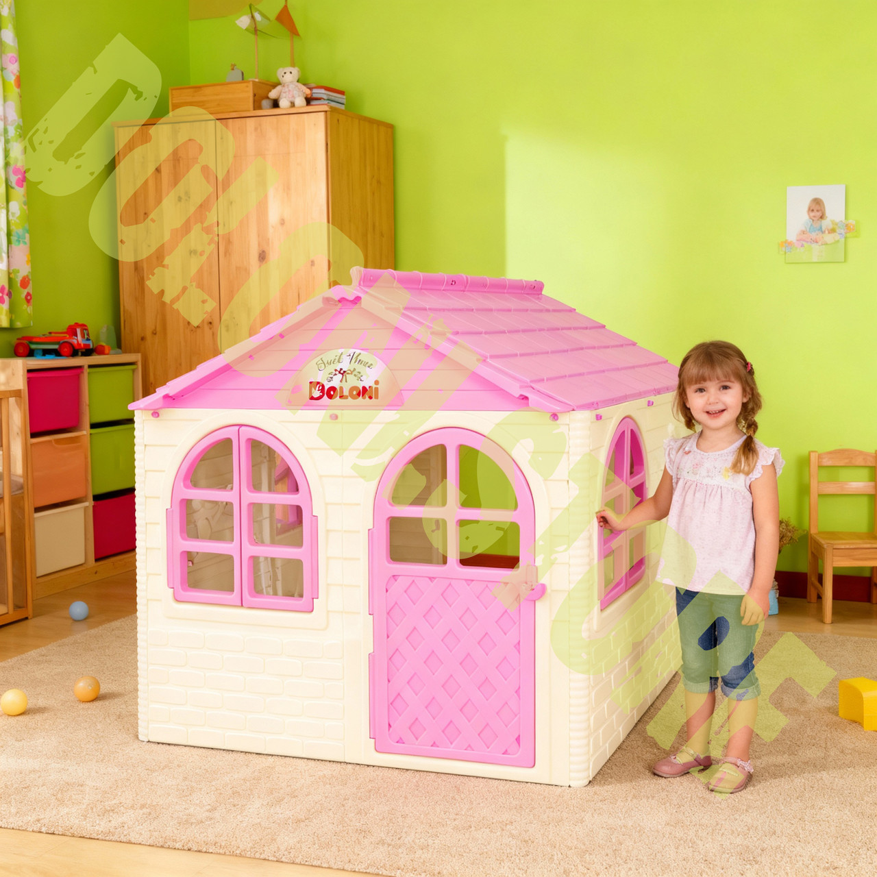Дитячий пластиковий будиночок (Бежево-рожевий) Долони - 02550/4