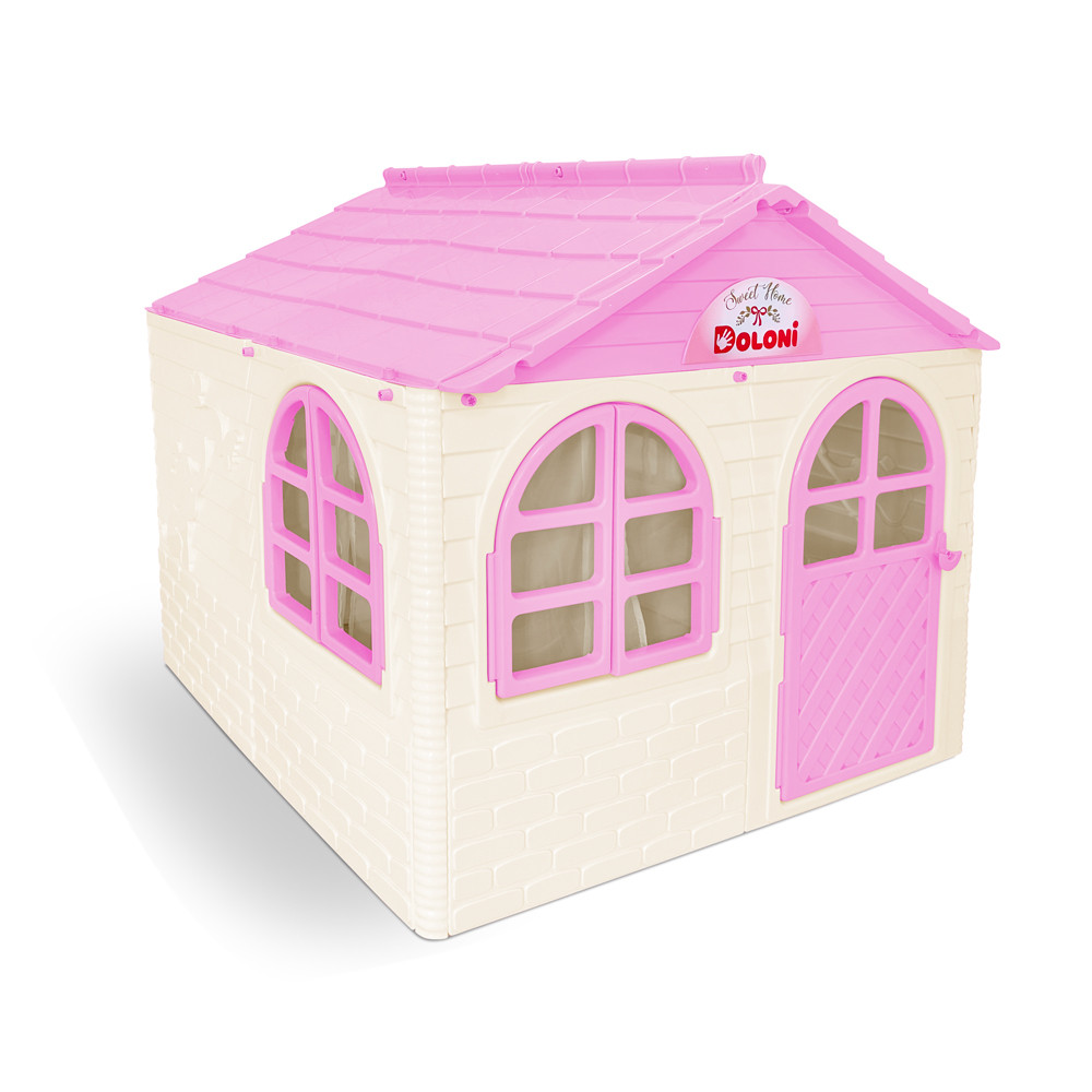 Дитячий пластиковий будиночок (Бежево-рожевий) Долоні — 02550/4