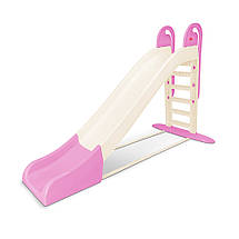 Дитяча пластикова гірка Doloni (014550/22) Бежево-рожева до 40 кг, спуск 243 см., фото 5