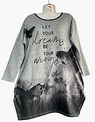 Туніка жіноча батал метелик 56-66р Сірий