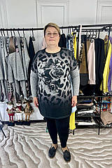 Туніка жіноча батал квіти 56-66рр Сірий