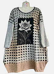 Туніка жіноча батал-квіточка 56-66р Бежевий