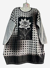 Туніка жіноча батал-квіточка 56-66р Сірий