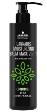 Бальзам-маска 2в1 "Зволожуючий з олією канабісу" для пошкодженого волосся Anagana (250мл.)