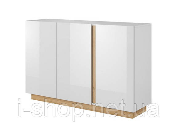 Комод Perfect Home Арко / Arco 3-дверний 3D/138 Білий глянець/дуб грандсон (PFH-091033), фото 1