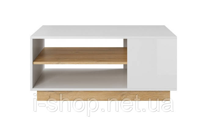 Стіл журнальний Perfect Home Арко / Arco 100 Білий глянець/дуб грандсон (PFH-091035), фото 2