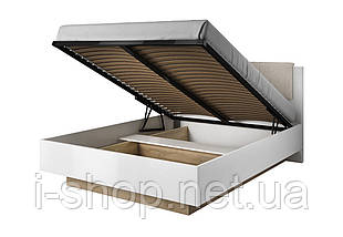 Ліжко (каркас) Perfect Home Арко / Arco 160 з м'яким ізголів'ям двоспальне Білий глянець/дуб грандсон (PFH-091045), фото 2