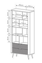 Стелаж Perfect Home Ланте / Lante 2S з 2 шухлядами і чорними ніжками Чорний (PFH-091104), фото 4