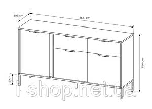 Комод Perfect Home Ларс / Lars 3-дверний з 2 шухлядами 3D2S/153 Антрацит (PFH-091021), фото 5