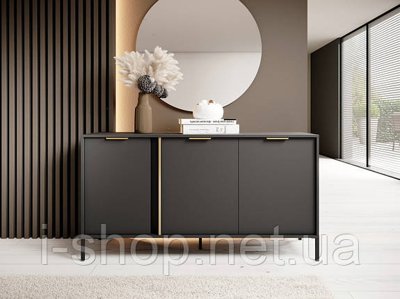 Комод Perfect Home Ларс / Lars 3-дверний 3D/153 Антрацит (PFH-091018), фото 1