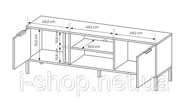 Тумба під телевізор Perfect Home Ларс / Lars 2-дверна 2D/153 Антрацит (PFH-091023), фото 4