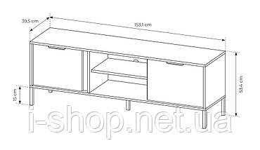 Тумба під телевізор Perfect Home Ларс / Lars 2-дверна 2D/153 Антрацит (PFH-091023), фото 5