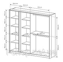 Шафа для одягу Perfect Home Даст / Dast 4-дверна з дзеркалом 4D/220 Беж (PFH-091011), фото 3