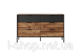 Комод Perfect Home Мілтон / Milton з 6 шухлядами 6S/138 Каштан/антрацит (PFH-091081), фото 2