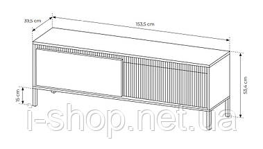 Тумба під телевізор Perfect Home Сенсо / Senso 2-дверна 2D/153 Чорний (PFH-091137), фото 3