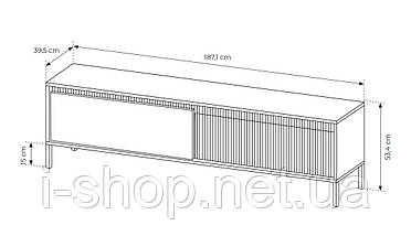 Тумба під телевізор Perfect Home Сенсо / Senso 2-дверна 2D/187 Чорний (PFH-091138), фото 3
