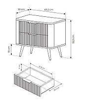 Тумба приліжкова Perfect Home Ланте / Lante з 2 шухлядами і золотими ніжками 2S Беж (PFH-091123), фото 3