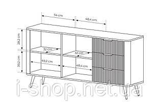 Комод Perfect Home Ланте / Lante 2-дверний з 3 шухлядами і чорними ніжками 2D3S/163 Беж (PFH-091177), фото 4