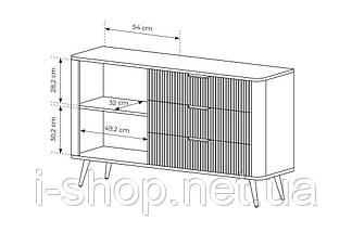 Комод Perfect Home Ланте / Lante 1-дверний з 3 шухлядами і чорними ніжками 1D3S/138 Чорний (PFH-091117), фото 4