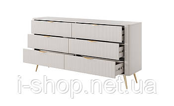 Комод Perfect Home Ланте / Lante з 6 шухлядами і золотими ніжками 6S/163 Беж (PFH-091105), фото 2